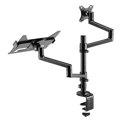 Kép 3/8 - Gembird MA-DA-04 Desk mounted adjustable monitor arm with notebook tray 17"-32" Black