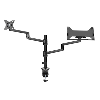 Kép 4/8 - Gembird MA-DA-04 Desk mounted adjustable monitor arm with notebook tray 17"-32" Black