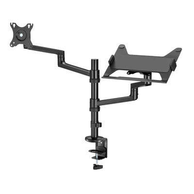 Kép 5/8 - Gembird MA-DA-04 Desk mounted adjustable monitor arm with notebook tray 17"-32" Black