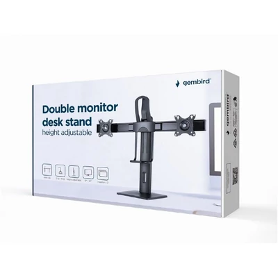 Kép 12/12 - Gembird MS-D2-01 Double monitor desk stand height adjustable