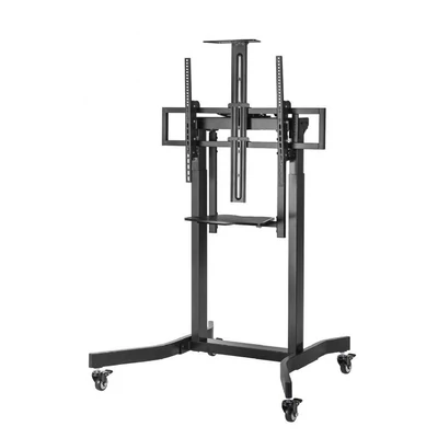 Kép 3/4 - Gembird TVS-100T-01 Motorized height adjustable TV floor stand with caster wheels 55"-100" Black