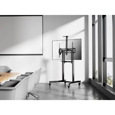 Kép 4/4 - Gembird TVS-100T-01 Motorized height adjustable TV floor stand with caster wheels 55"-100" Black