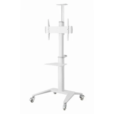 Kép 2/10 - Gembird TVS-70T-02-W Aluminum TV floor stand with caster wheels 37"-70" White