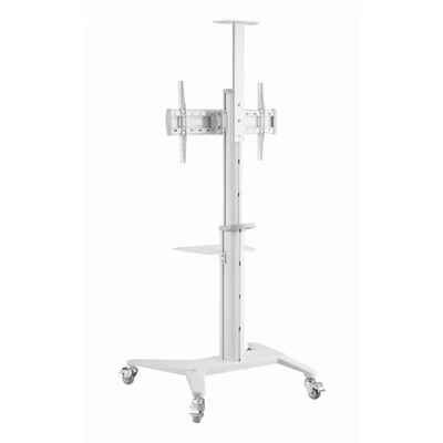 Kép 5/10 - Gembird TVS-70T-02-W Aluminum TV floor stand with caster wheels 37"-70" White