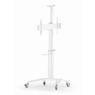 Kép 7/10 - Gembird TVS-70T-02-W Aluminum TV floor stand with caster wheels 37"-70" White