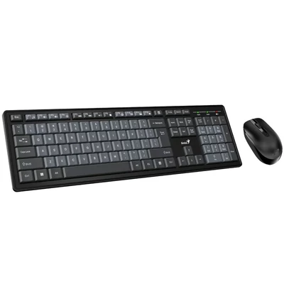 Kép 2/9 - Genius Smart KM-8200 Dual Color vezeték nélküli billentyűzet + egér fekete/szürke HU