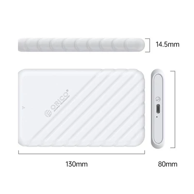 Kép 4/4 - Orico 25PW1-C3-WH-EP USB3.0 Type-C HDD/SSD Enclosure White
