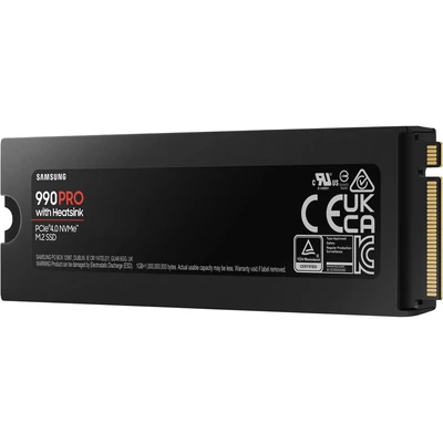 Kép 3/4 - 2TB Samsung 990 Pro M.2 NVMe SSD meghajtó hűtőbordával (MZ-V9P2T0GW) 5 év garanciával!