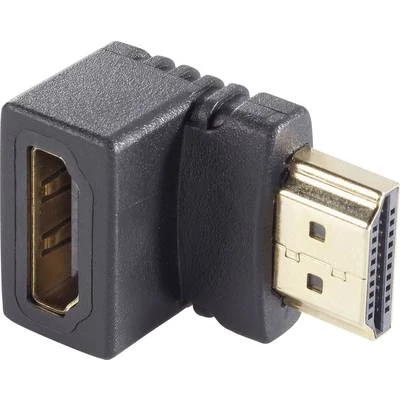 Kép 2/3 - HDMI Átalakító [1x HDMI dugó - 1x HDMI alj] 90°-ban felfelé hajlítva Aranyozatt érintkező SpeaKa Professional
