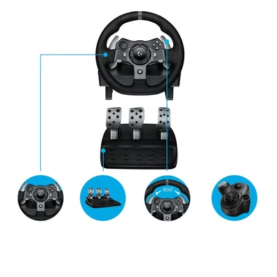 Kép 4/4 - Logitech G920 Driving Force kormány fekete + Astro A10 gaming headset fehér (991-000487)