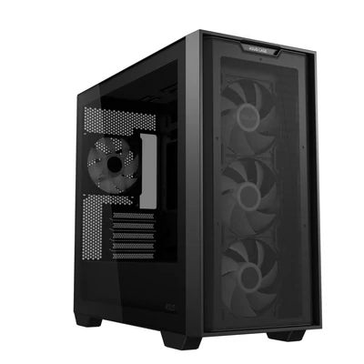 Kép 2/13 - ASUS A21 táp nélküli ablakos Micro-ATX ház fekete (90DC00H0-B19000)
