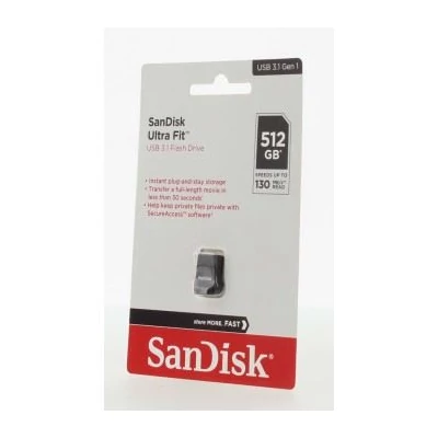 Kép 5/5 - Pen Drive 512GB USB 3.1 SanDisk Ultra Fit fekete (186479 / SDCZ430-512G-G46)