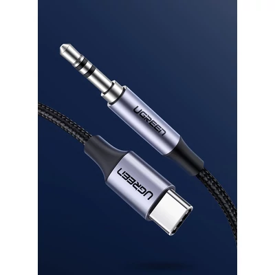 Kép 3/3 - UGREEN AV143 Jack 3,5 mm - USB-C AUX kábel 1m fekete-szürke (30633)