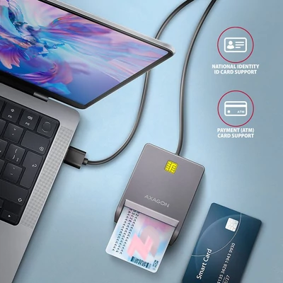 Kép 2/4 - AXAGON CRE-SM3T Smart Card/ID Card FlatReader