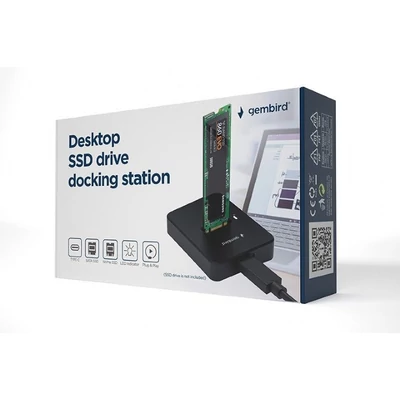 Kép 3/4 - Gembird Desktop USB Type-C M.2 SATA NVME SSD Docking Station Black