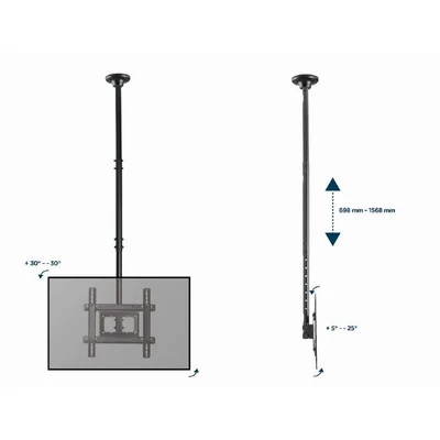 Kép 7/8 - Gembird CM-70ST-01 Full-motion TV ceiling mount 32”-70” Black
