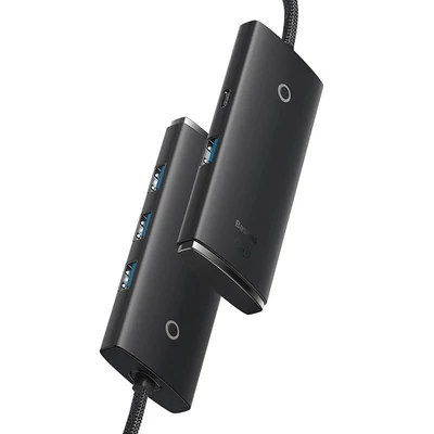 Kép 2/4 - Baseus Lite Series 4 az 1-ben USB - 4x USB 3.0 hub 1m fekete (WKQX030101)