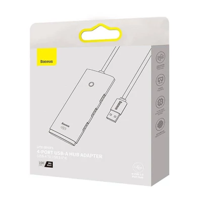 Kép 4/4 - Baseus Lite Series 4 az 1-ben USB - 4x USB 3.0 hub 1m fekete (WKQX030101)