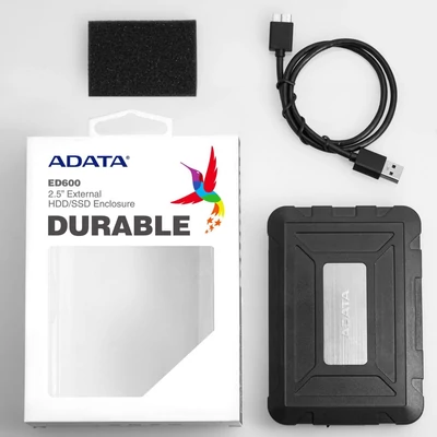 Kép 6/6 - A-Data ED600 External Enclosure SATA3 > USB 3.1 Black