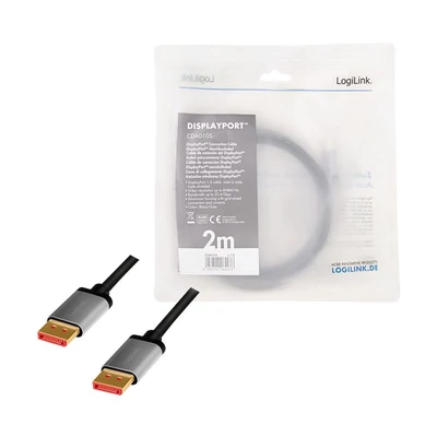 Kép 5/5 - Logilink DisplayPort kábel 8K/60Hz 2m (CDA0105)