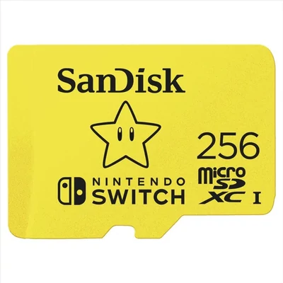 256GB microSDXC Sandisk Nintendo Switch UHS-I CL10 U3 A1 V30  (183573 / SDSQXAO-256G-GNCZN)