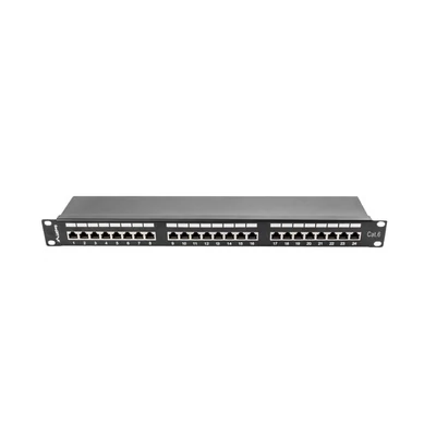 Kép 3/4 - Lanberg Patch panel CAT6 UTP 24 PORT 1U 19" árnyékolt fekete (PPS6-1024-B)