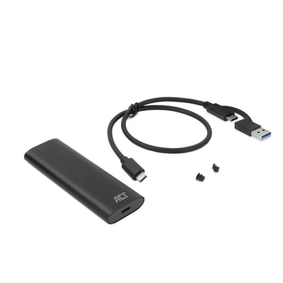 Kép 2/5 - ACT AC1615 USB-C M.2 NVMe / PCIe SSD Enclosure tool-free Black