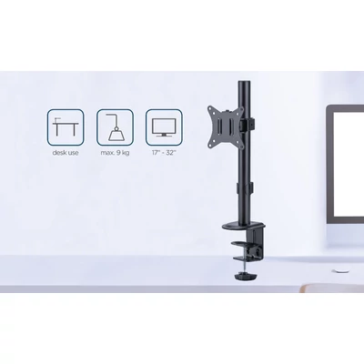Kép 10/11 - Gembird MA-D1-02 Desk mounted single monitor arm 17”-32” Black