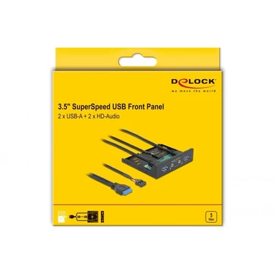 Kép 5/5 - Delock 3.5" USB 3.2 Gen1 front panel 2xUSB-A + HD-Audio (64150)