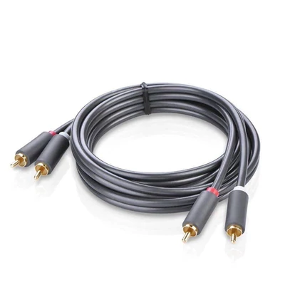 Kép 2/2 - UGREEN 2RCA Cinch- 2RCA Cinch kábel 5m fekete (10520)
