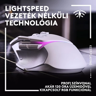 Kép 10/15 - Logitech G502 X Plus Gaming egér játékhoz fehér RGB (910-006171 / 910-006172)