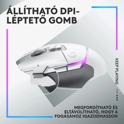 Kép 12/15 - Logitech G502 X Plus Gaming egér játékhoz fehér RGB (910-006171 / 910-006172)