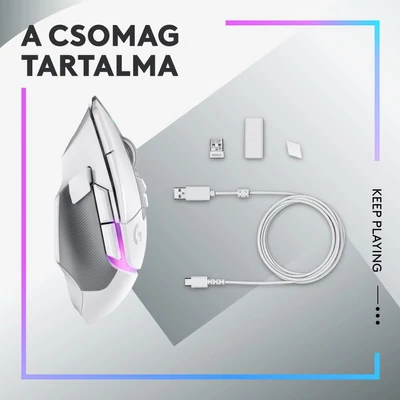 Kép 14/15 - Logitech G502 X Plus Gaming egér játékhoz fehér RGB (910-006171 / 910-006172)