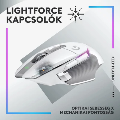Kép 9/15 - Logitech G502 X Plus Gaming egér játékhoz fehér RGB (910-006171 / 910-006172)