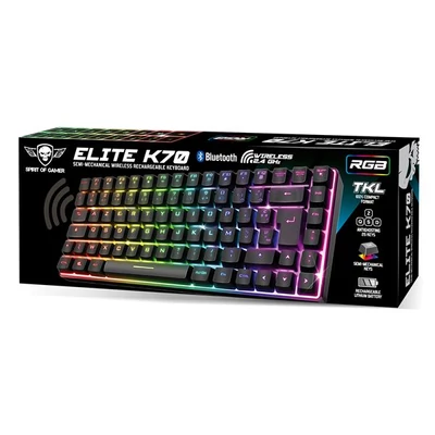 Kép 3/6 - Spirit Of Gamer Elite K70 Wireless Bluetooth Semi-Mechanical Keyboard Black HU