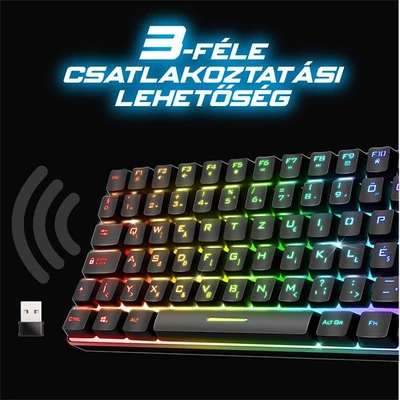 Kép 5/6 - Spirit Of Gamer Elite K70 Wireless Bluetooth Semi-Mechanical Keyboard Black HU