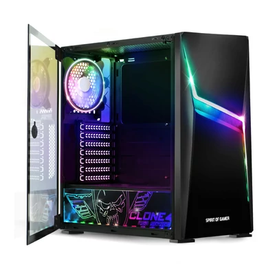 Kép 5/7 - Spirit Of Gamer Clone 4 RGB Tempered Glass Black