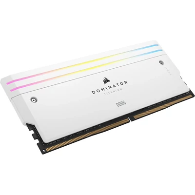 Kép 10/10 - Corsair 64GB DDR5 6000MHz Kit(4x16GB) Dominator Titanium RGB White