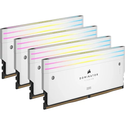 Kép 2/10 - Corsair 64GB DDR5 6000MHz Kit(4x16GB) Dominator Titanium RGB White