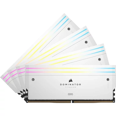 Kép 3/10 - Corsair 64GB DDR5 6000MHz Kit(4x16GB) Dominator Titanium RGB White