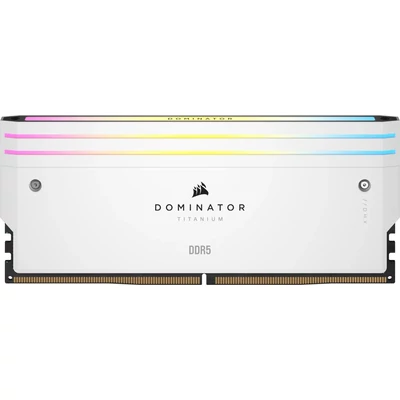 Kép 8/10 - Corsair 64GB DDR5 6000MHz Kit(4x16GB) Dominator Titanium RGB White