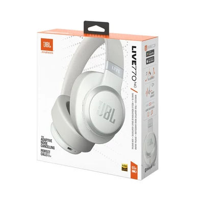 Kép 12/12 - JBL Live 770NC Bluetooth Over-Ear Noise-Cancelling Headset White