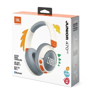 Kép 5/5 - JBL JR 470 NC Bluetooth Headset for Kids White/Grey