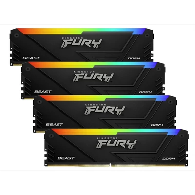 Kép 2/2 - Kingston 32GB DDR4 3600MHz Kit(4x8GB) Fury Beast RGB Black