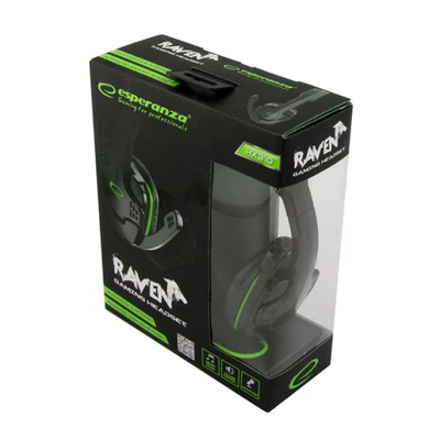 Kép 4/4 - Esperanza Raven Stereo Headset Black/Green