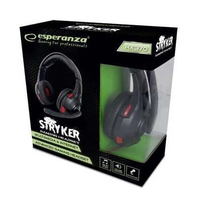 Kép 2/2 - Esperanza EGH370 Stryker Gaming Headset Black/Red