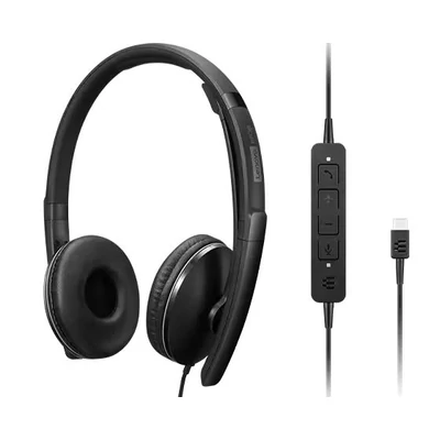 Kép 3/8 - Lenovo Wired ANC Gen 2 UC Headset Black