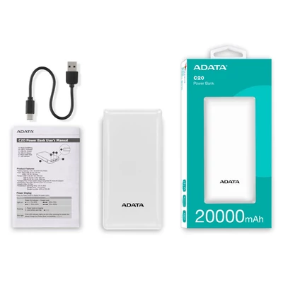 Kép 4/5 - A-Data C20 20000mAh PowerBank White