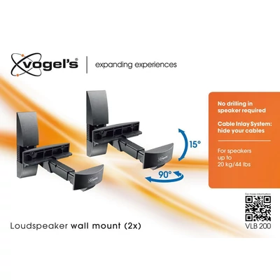 Kép 4/4 - Vogel's VLB 200 Speaker Wall Mounts (2x) 20kg Black