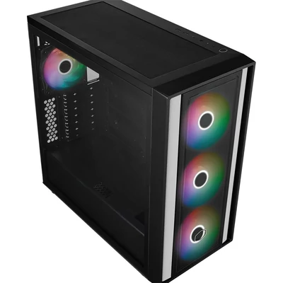 Kép 2/4 - Cooler Master MasterBox 600 Tempered Glass Black